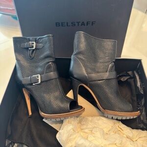 Belstaff Black Perforated Ankle Booties